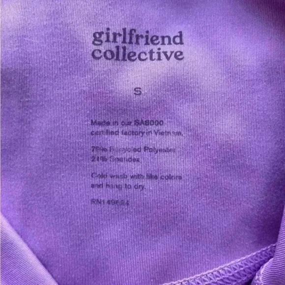 Girlfriend Collective High Waisted Compression Legging Lavender Purple Cropped - Picture 6 of 7